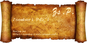 Zsemberi Pál névjegykártya